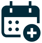 calendar with plus sign icon